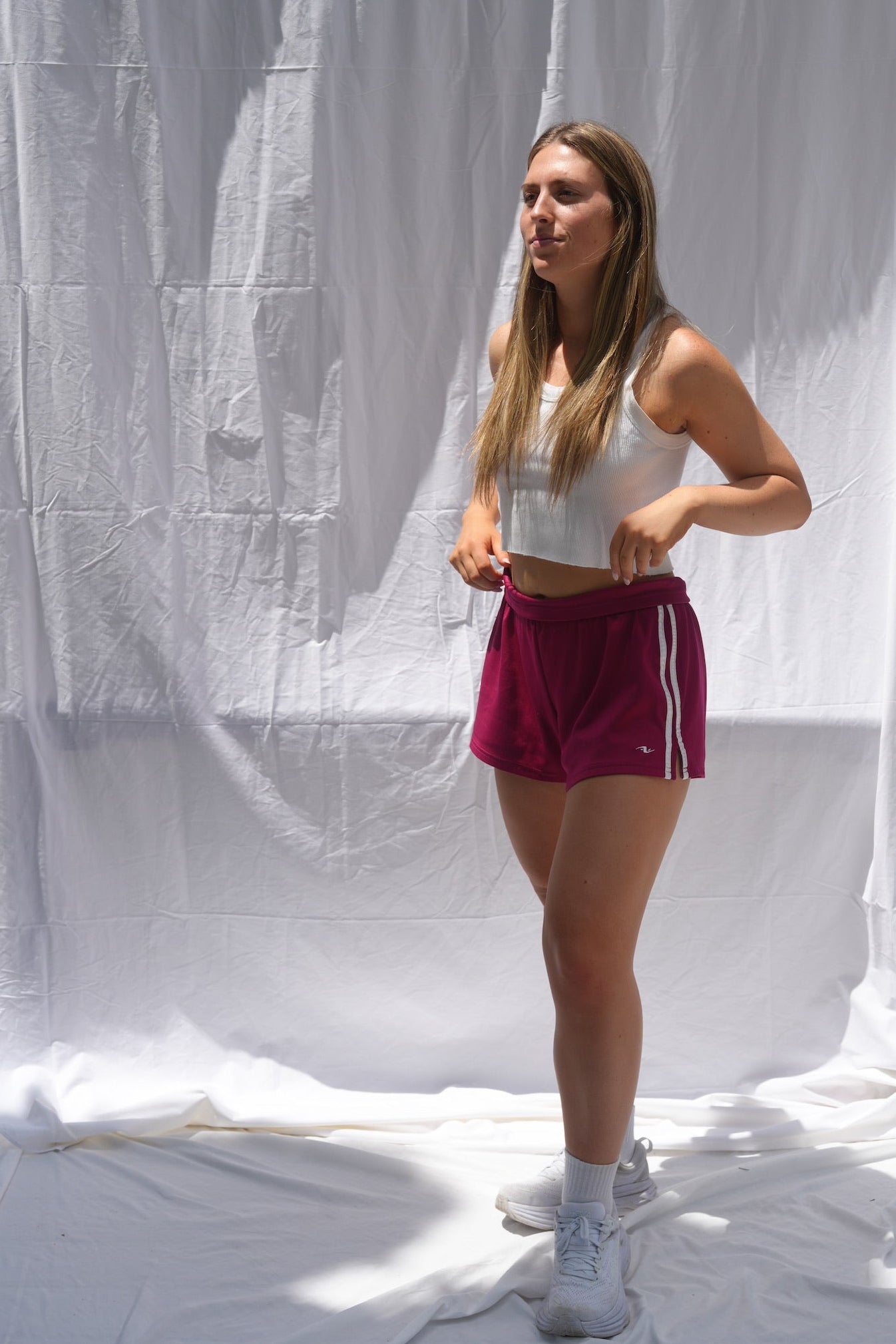 Burgundy Stripe Shorts