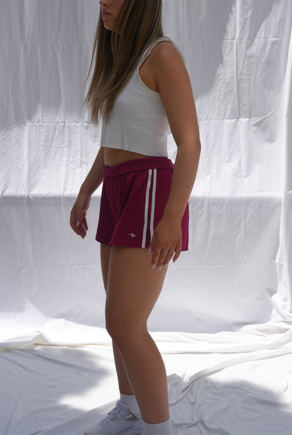 Burgundy Stripe Shorts