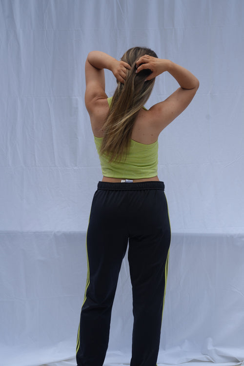 Adidas Track Pants W/ Neon Stripe