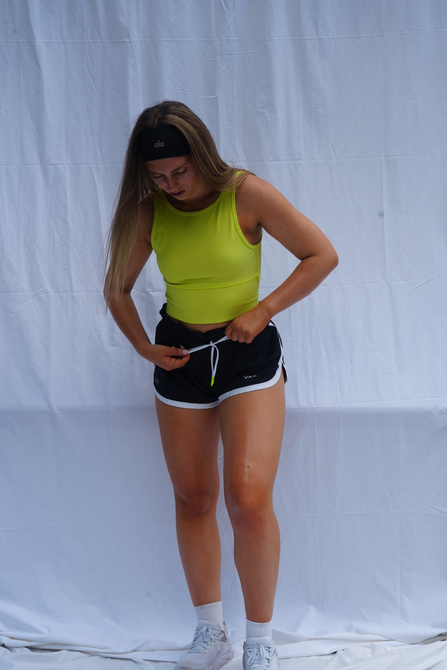 VAIL UA Black W/ White Trim Track Shorts