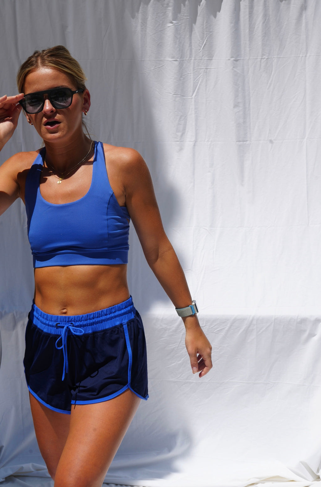Lands End Navy Shorts with Bright Blue Accent
