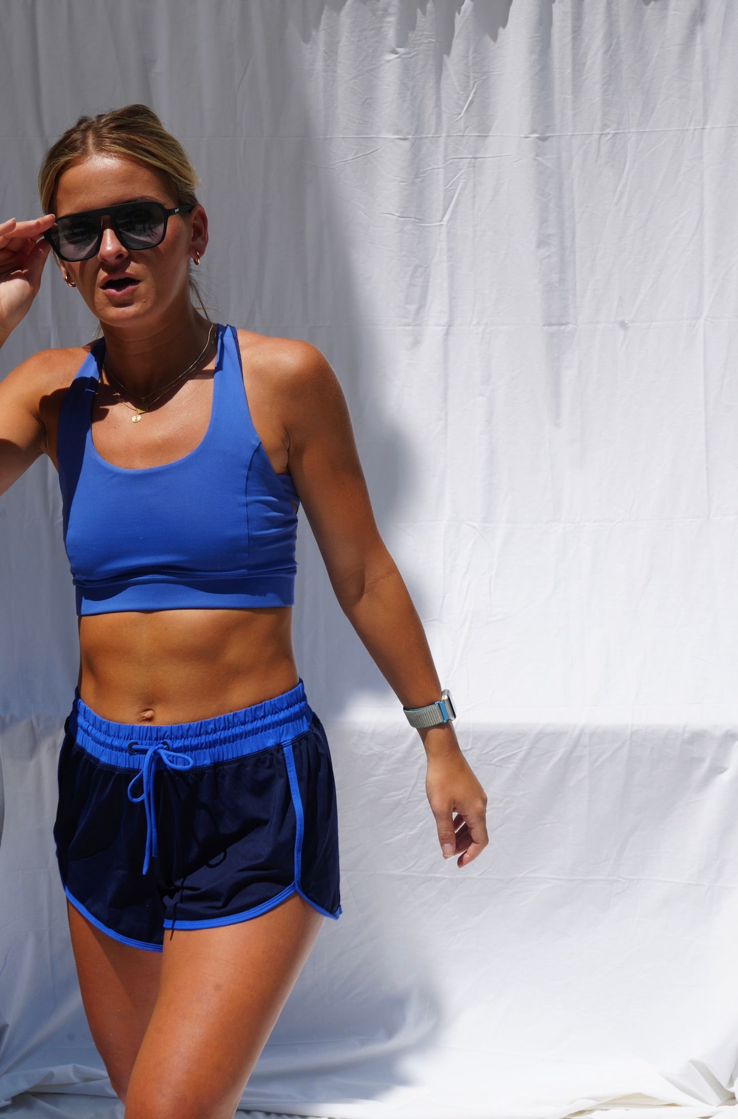 Lands End Navy Shorts with Bright Blue Accent
