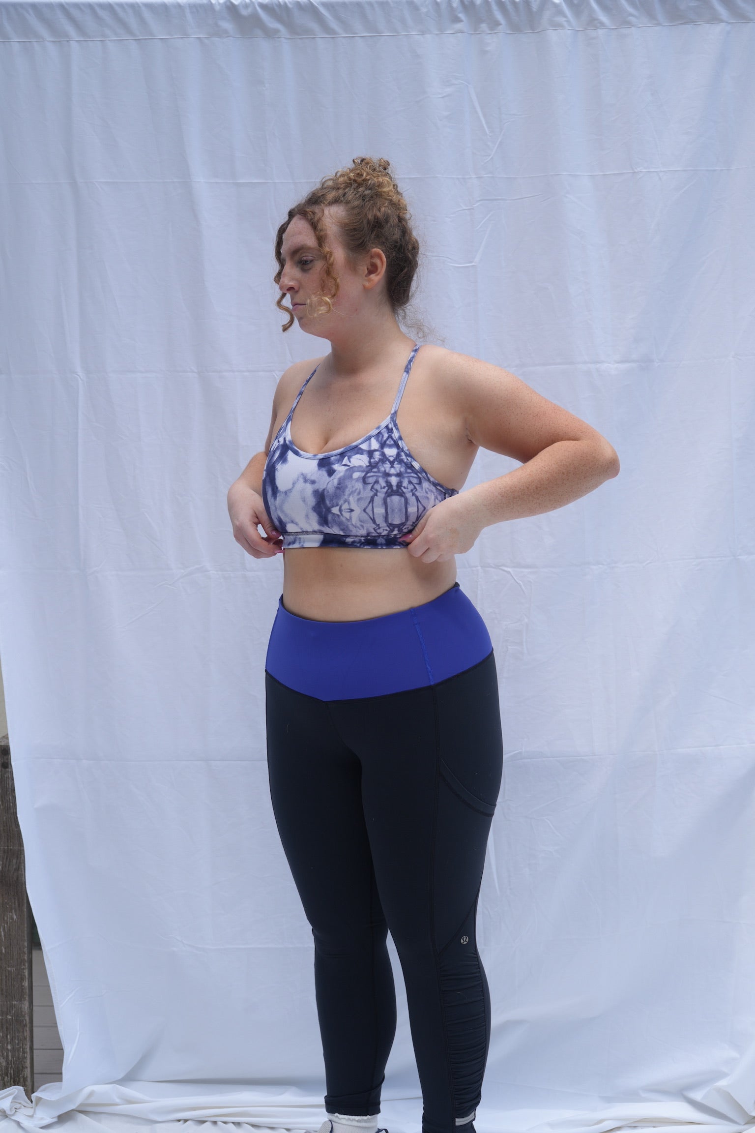 Lululemon Purple / Blue Tie Dye Flow Y Sports Bra