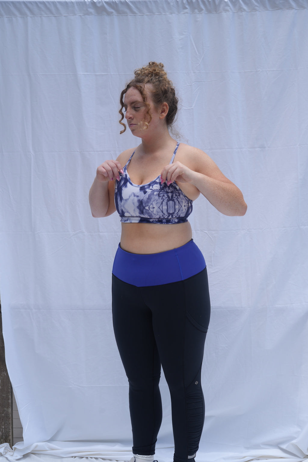 Lululemon Purple / Blue Tie Dye Flow Y Sports Bra