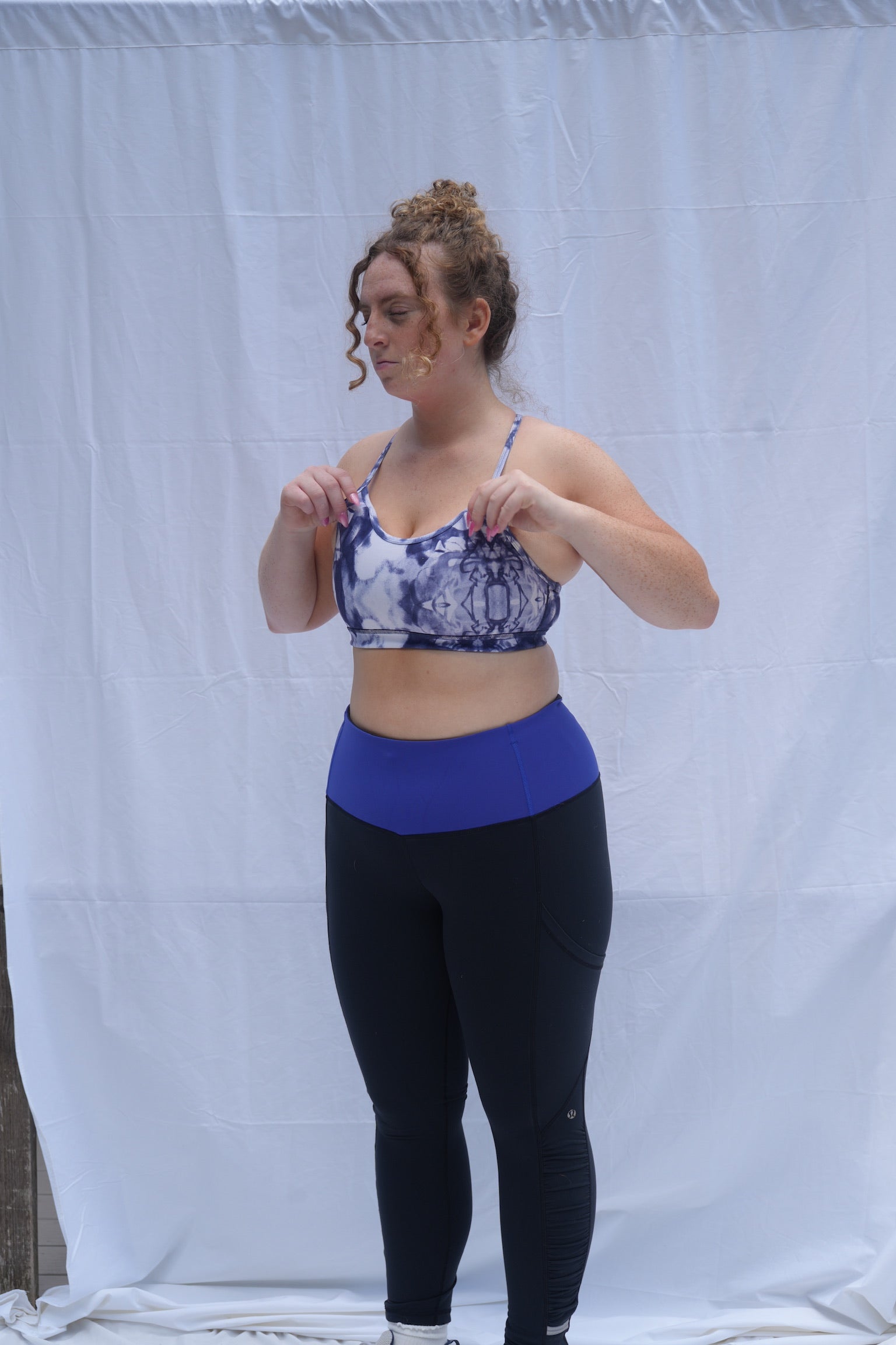 Lululemon Purple / Blue Tie Dye Flow Y Sports Bra