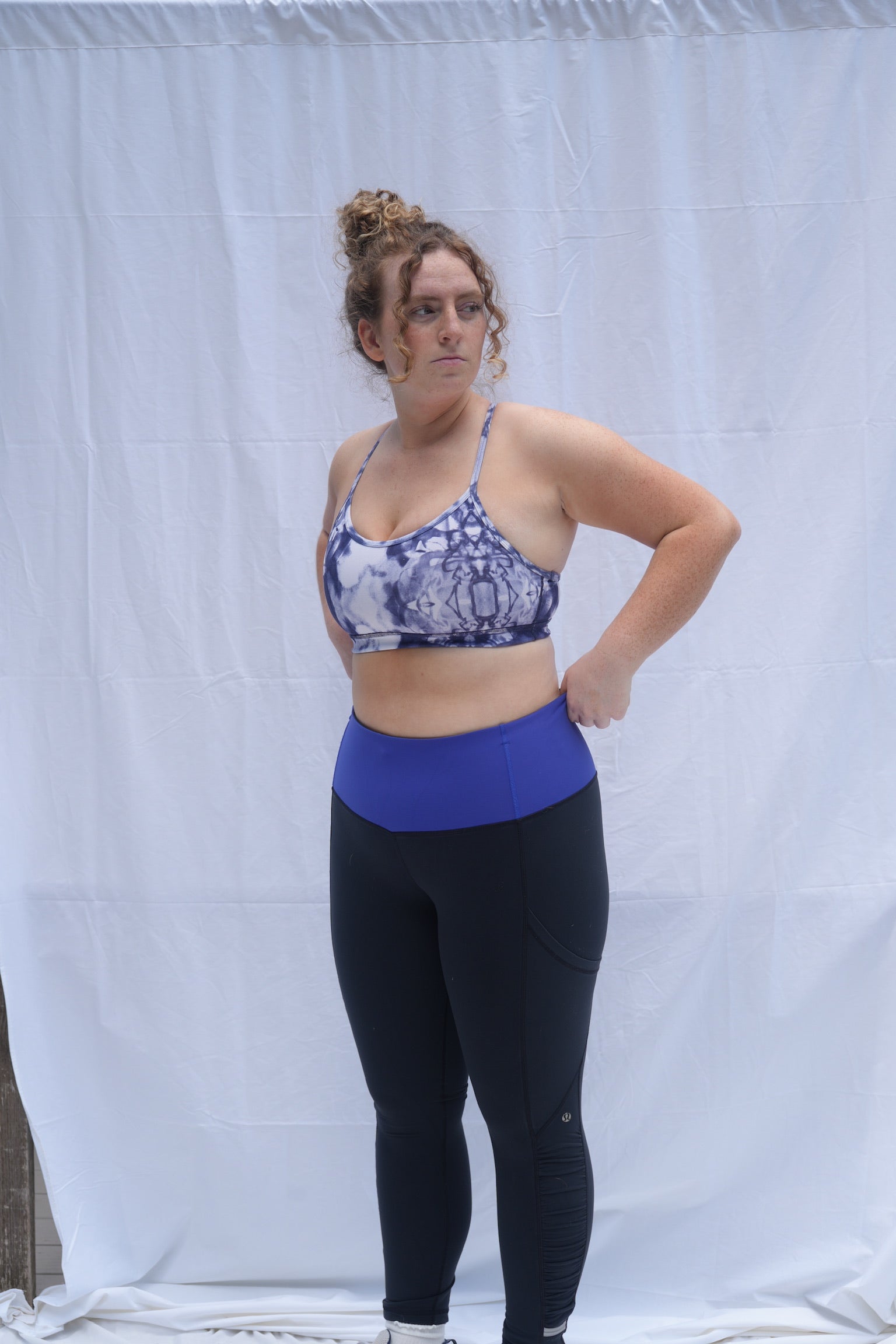 Lululemon Purple Waistband Black Leggings