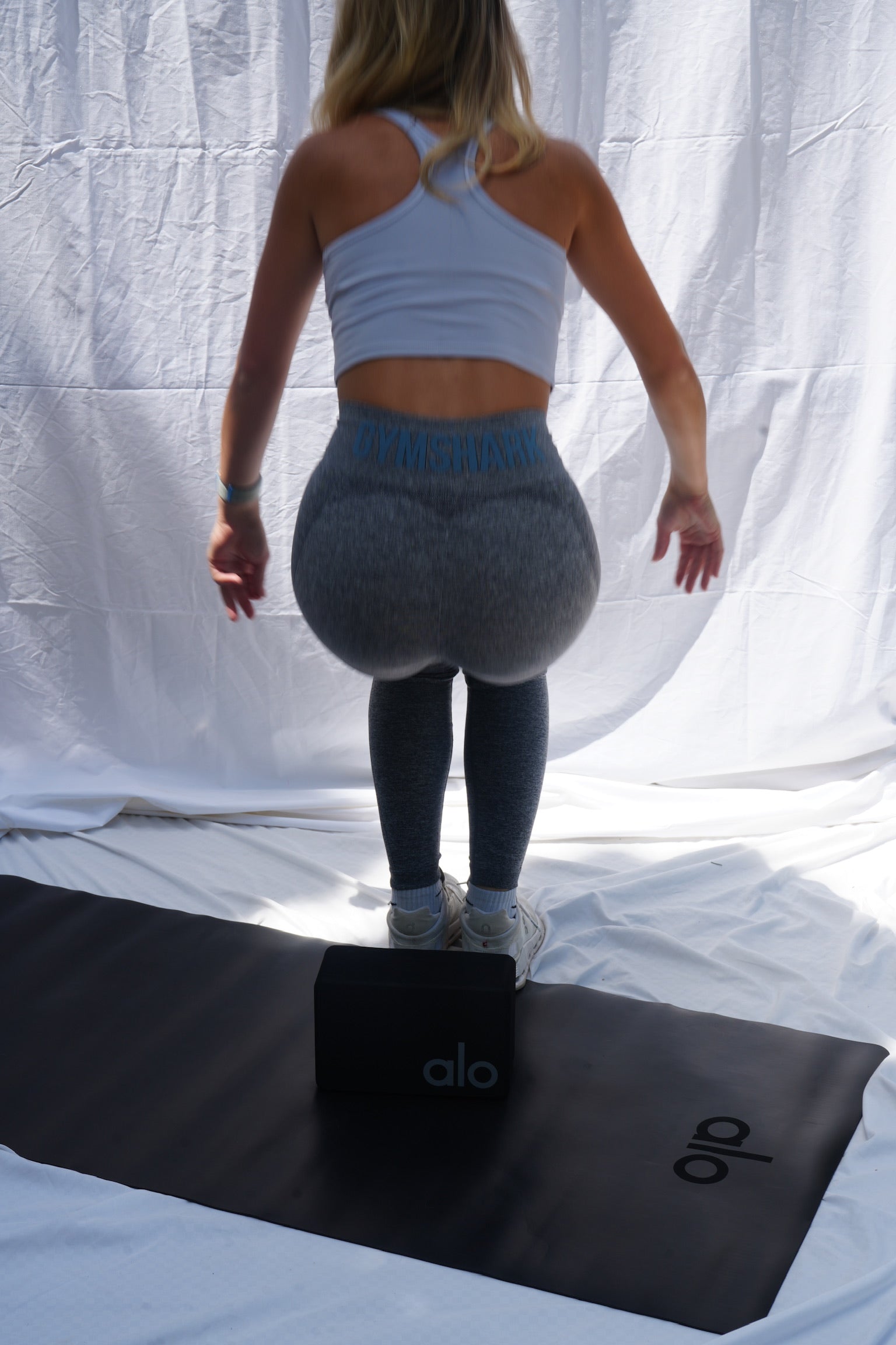 Grey Cropped Athletic Racerback Tank