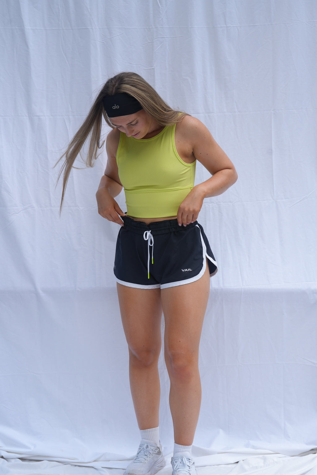 VAIL UA Black W/ White Trim Track Shorts