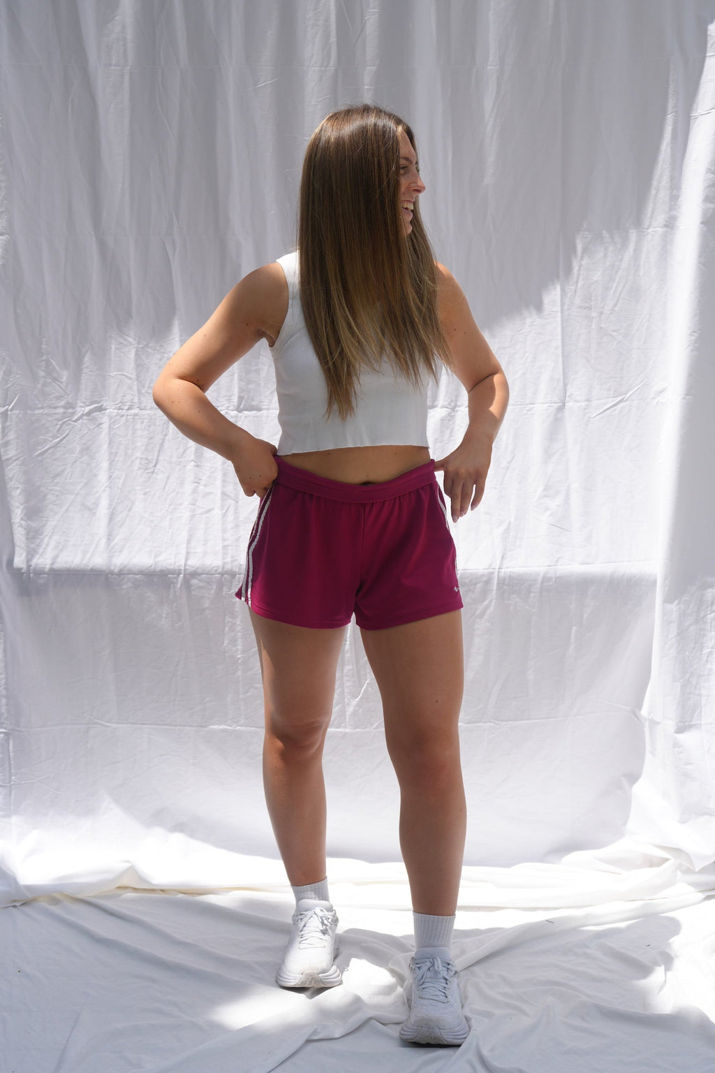 Burgundy Stripe Shorts