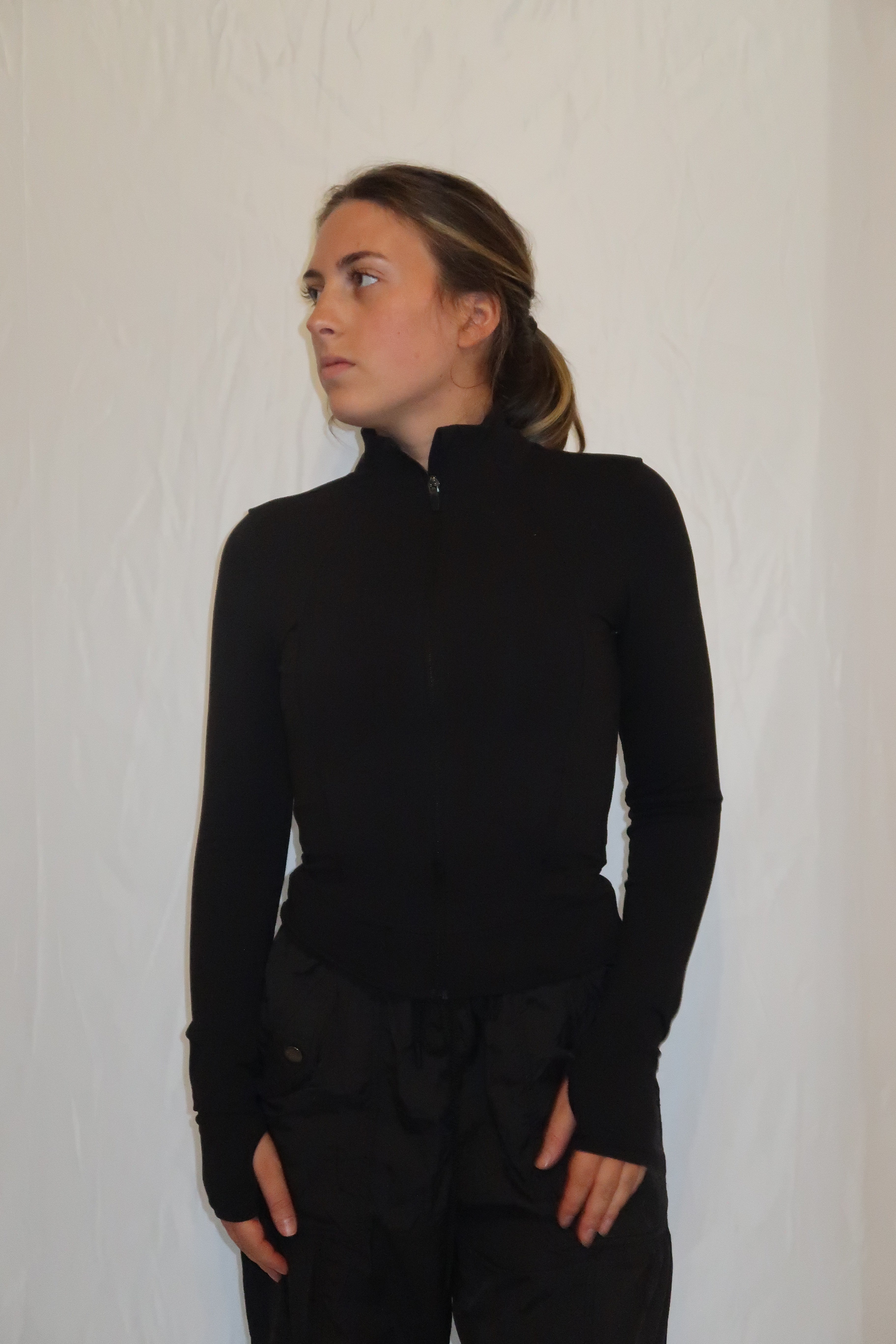 Black Full Zip Athletic Jacket