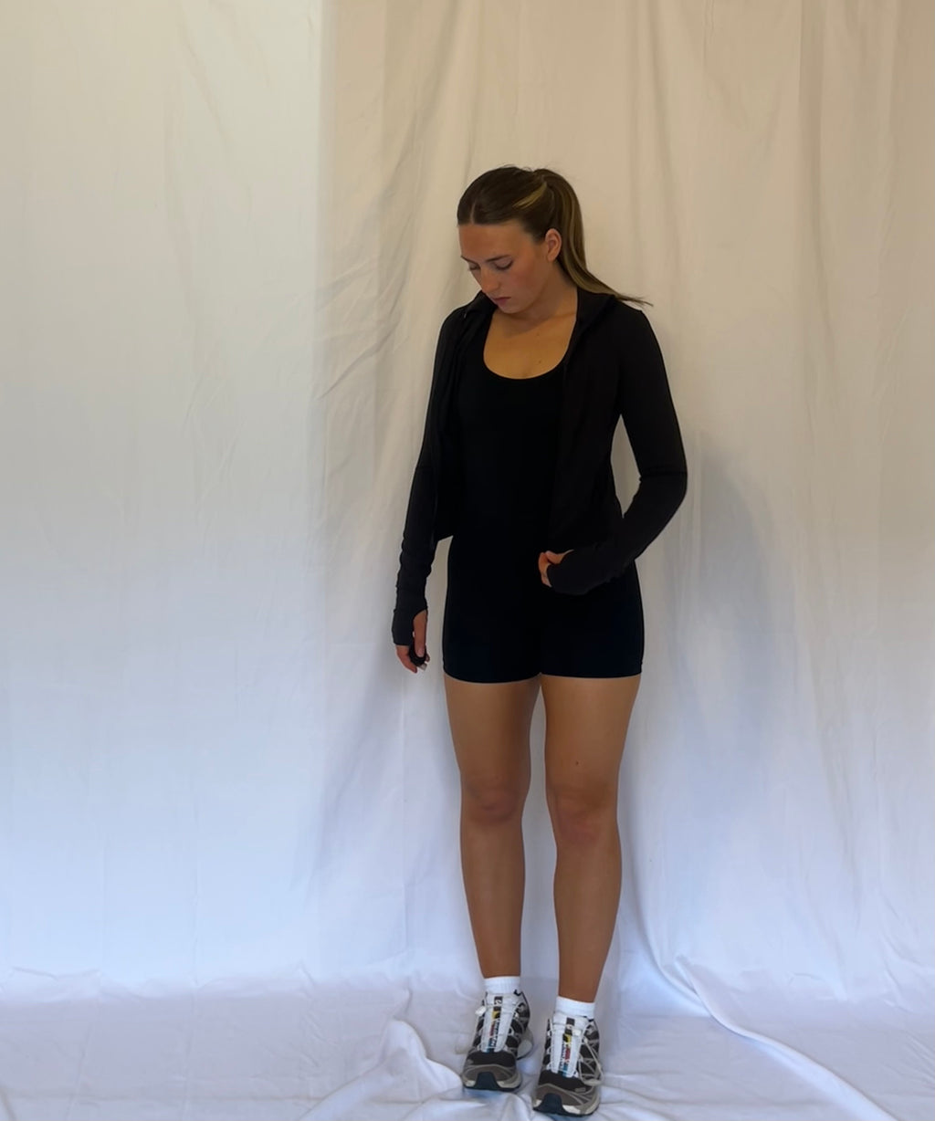Black Full Zip Athletic Jacket