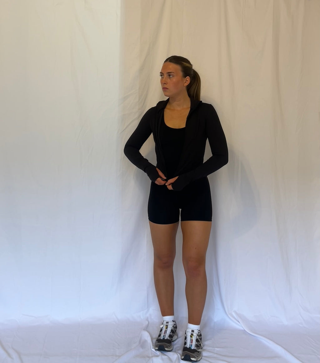 Black Full Zip Athletic Jacket